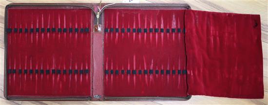 A Sheaffer leather salesmans pen display case